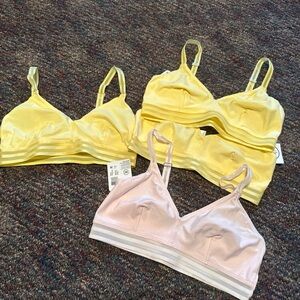Lot of 4 Jockey Yellow and Pink cotton adjustable straps Bralette size Medium